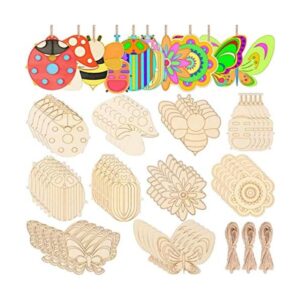60 piezas de adornos de madera para manualidades diseño