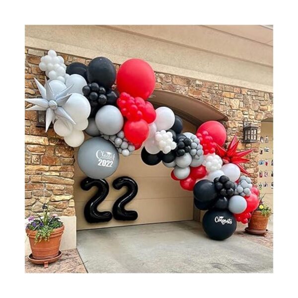 Kit de arco de guirnalda de globos rojos y negros 115_5
