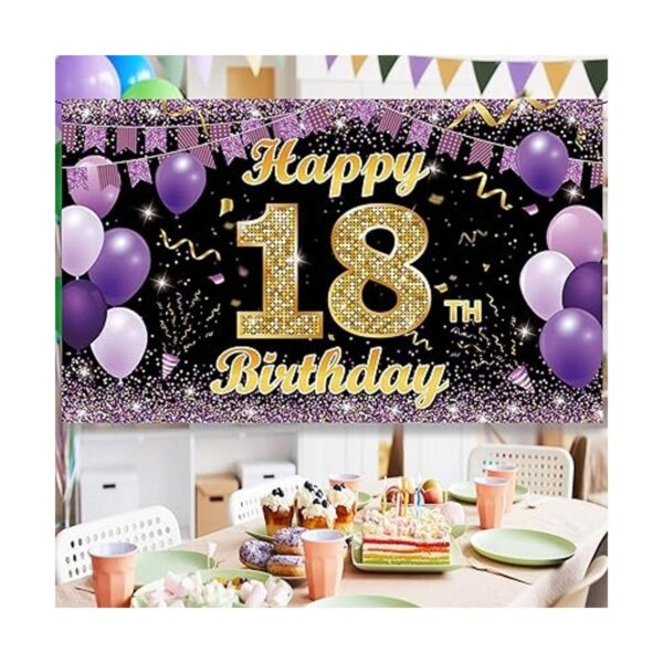 Cartel de fondo de decoración de cumpleaños número 18_6