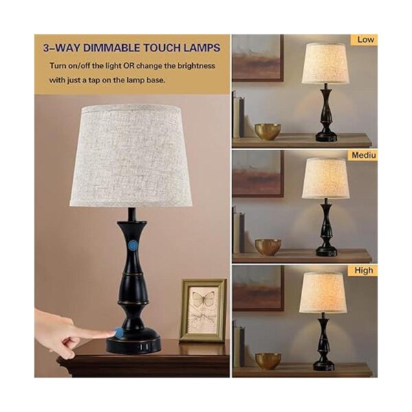 RAYINIGHT Table Lamps for Bedrooms Set of 2 Bedside Lamps_2