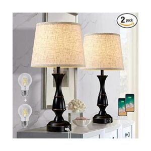 RAYINIGHT Table Lamps for Bedrooms Set of 2 Bedside Lamps_1