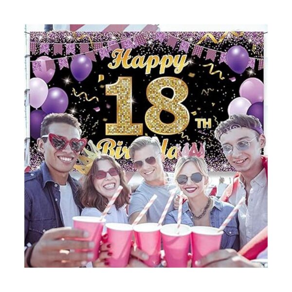 Cartel de fondo de decoración de cumpleaños número 18_4