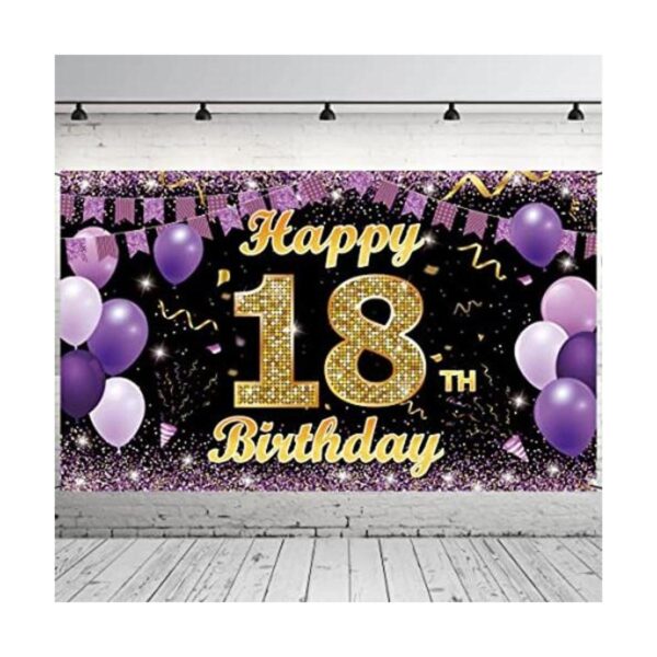 Cartel de fondo de decoración de cumpleaños número 18_1