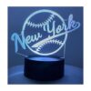 Luz nocturna de béisbol 3D de Nueva York lámpara de_1