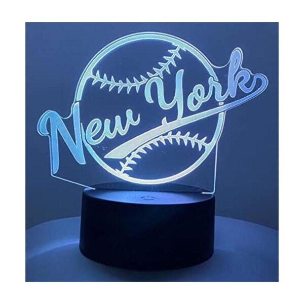 Luz nocturna de béisbol 3D de Nueva York lámpara de_1