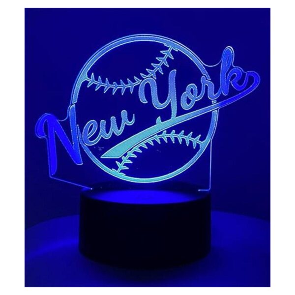 Luz nocturna de béisbol 3D de Nueva York lámpara de_2