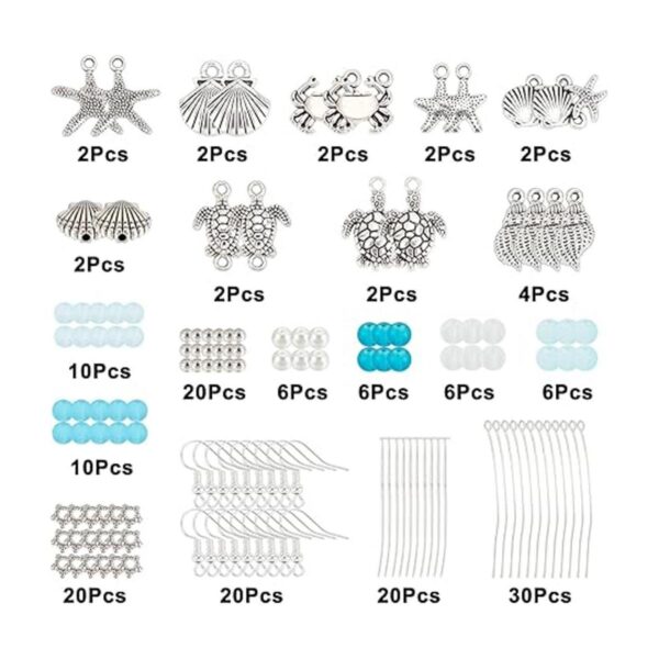 SUNNYCLUE 1 caja DIY 10 pares de aretes de turquesa con