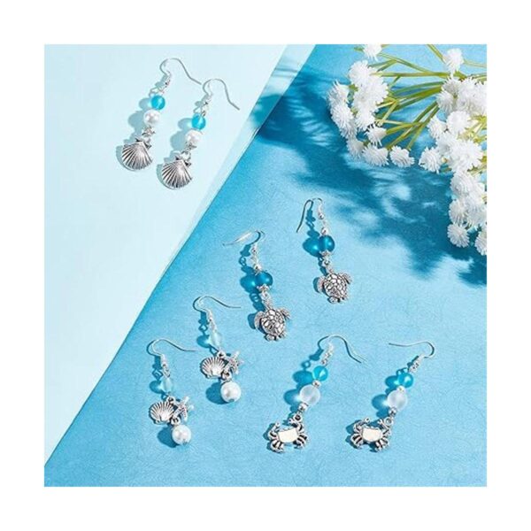 SUNNYCLUE 1 caja DIY 10 pares de aretes de turquesa con