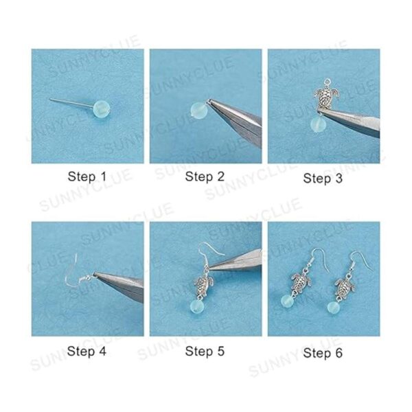 SUNNYCLUE 1 caja DIY 10 pares de aretes de turquesa con