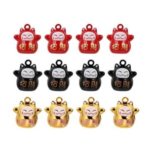 NUOBESTY 12 piezas japonesas de buena suerte Maneki Neko_1