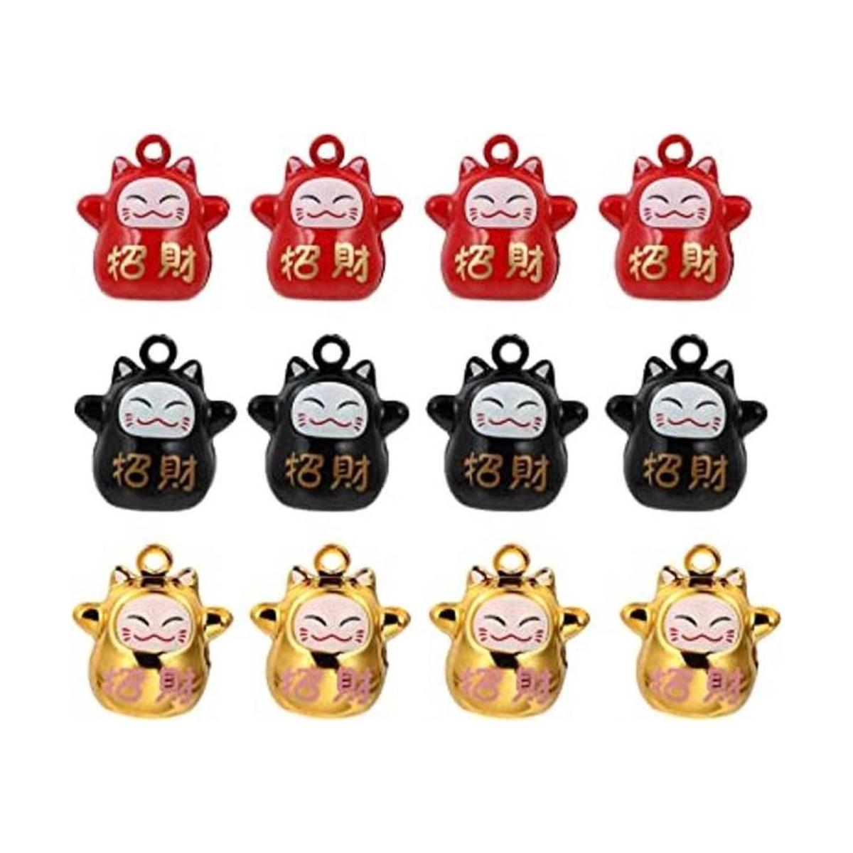 NUOBESTY 12 piezas japonesas de buena suerte Maneki Neko