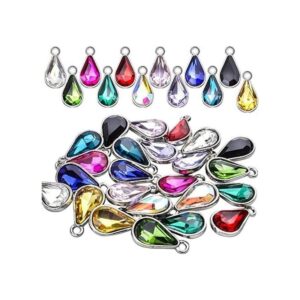 24 colgantes de cristal con forma de gota de agua para