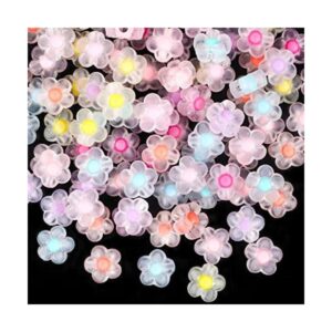 QXUJI 100 cuentas de flores acrílicas cuentas sueltas de