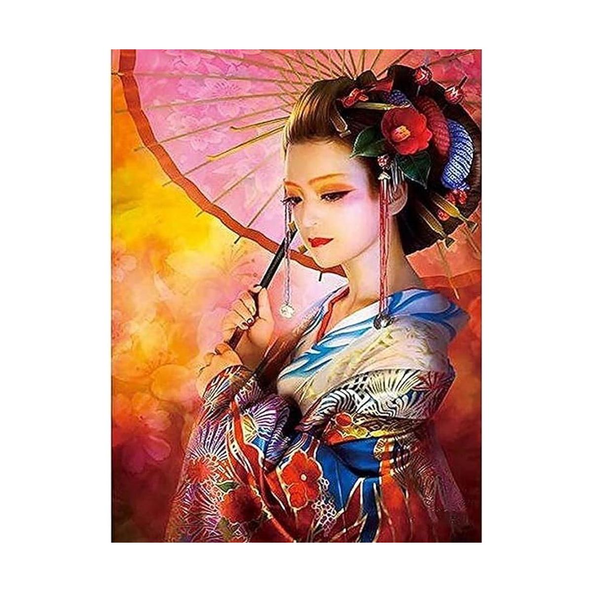 Kit de pintura de diamantes 5D para mujeres japonesas con