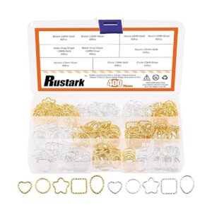 Rustark Juego de 400 anillos de oro y plata con 5 estilos