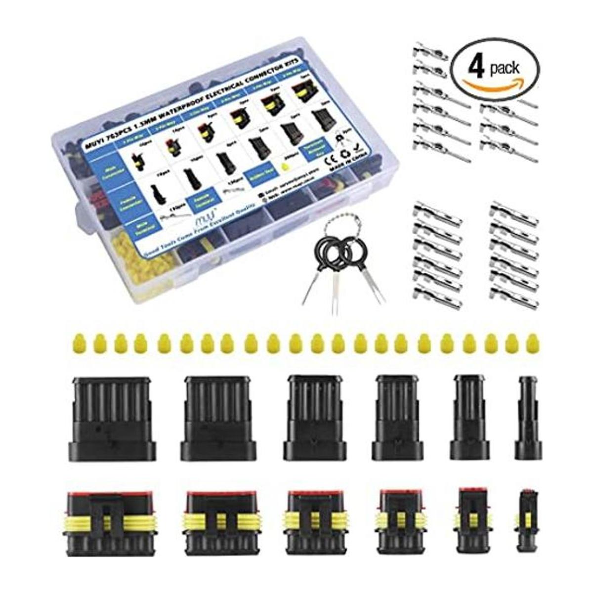 MUYI 763PCS Waterproof Wire Connectors 123456 Pin