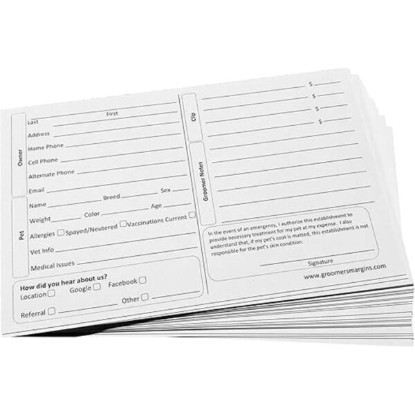 Tarjetas de aseo para perros 100 unidades 8 x 5_1