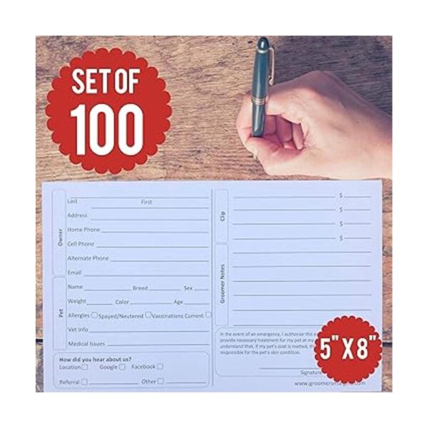 Tarjetas de aseo para perros 100 unidades 8 x 5_3