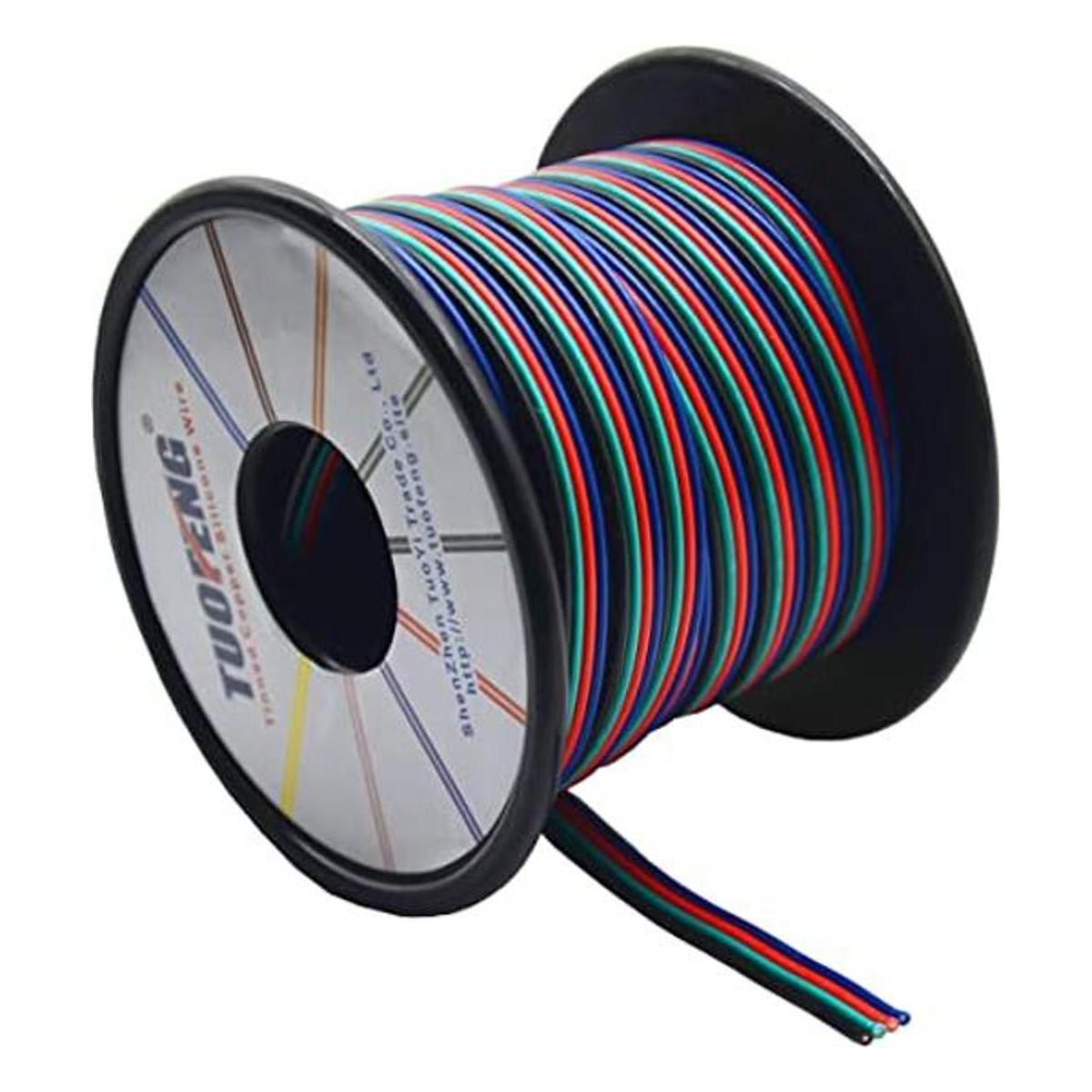 TUOFENG Cable de 4 núcleos de 22 AWG cable eléctrico de