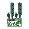 Paquete de 2 cables de extensión de 10 pies cable verde_1
