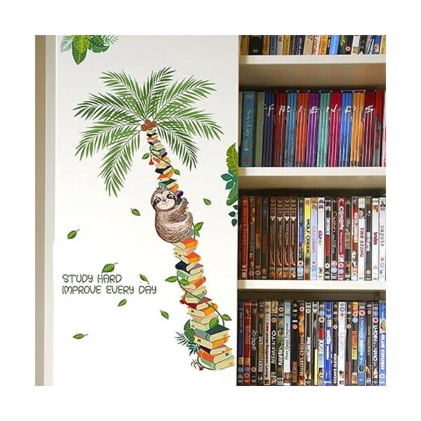 Calcomanía de pared de perezoso para plantas de árbol de