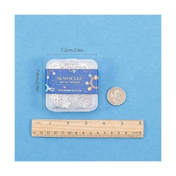 SUNNYCLUE 1 caja 60pcs 15 estilos plata antigua Sol Luna