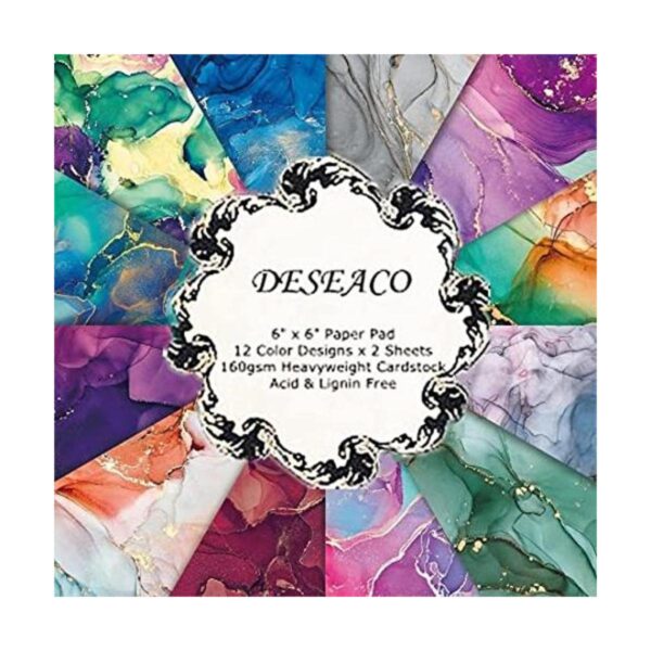 DESEACO Bloc de papel para álbum de recortes de mármol de_1