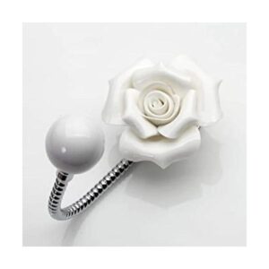 MDPLY Beautiful 3D Flower Ceramic Wall Coat Hook Chrome_1