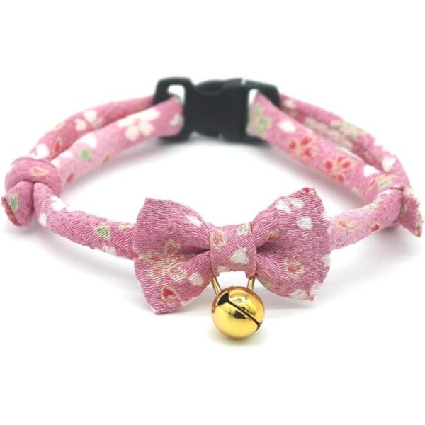 PetSoKoo Bowtie Chirimen Collar de gato con campana.