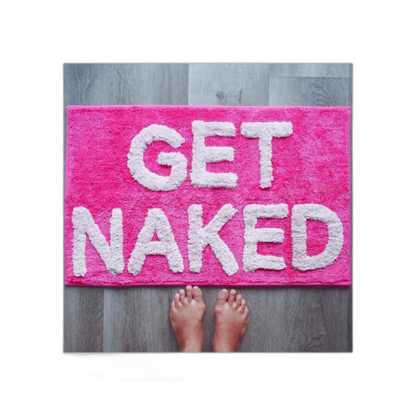Get Naked Tapete de baño rosa intenso divertido y lindo