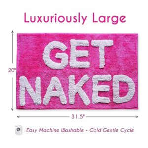 Get Naked Tapete de baño rosa intenso divertido y lindo