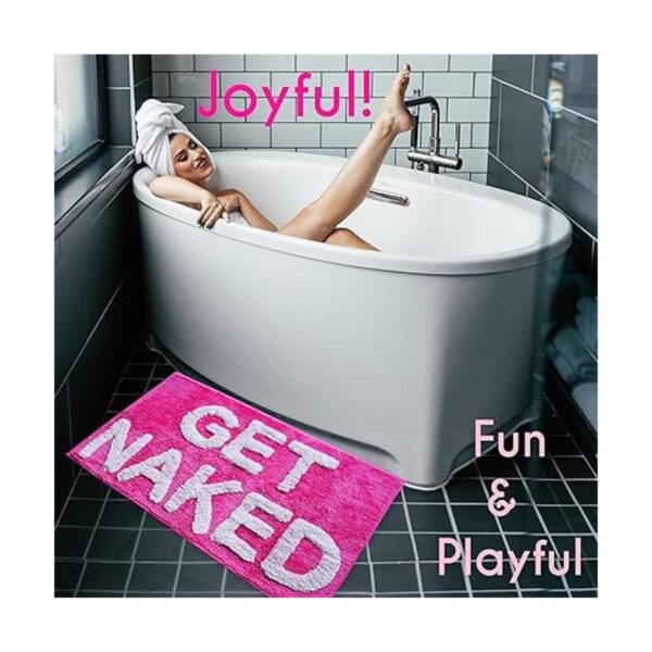 Get Naked Tapete de baño rosa intenso divertido y lindo
