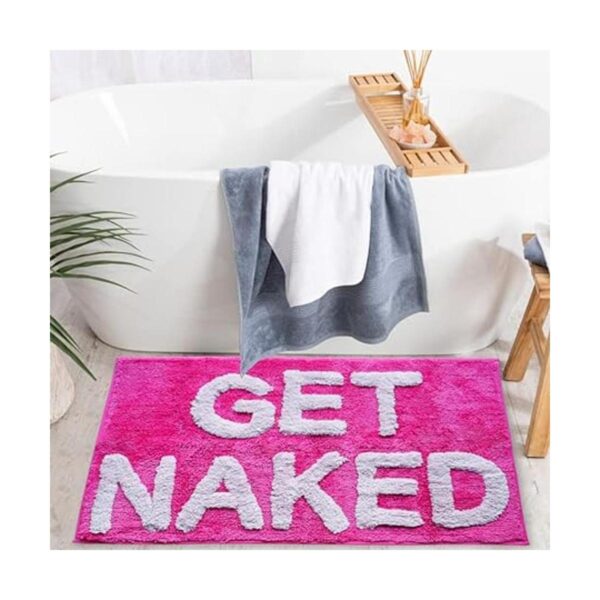 Get Naked Tapete de baño rosa intenso divertido y lindo