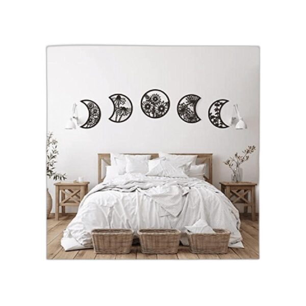 5 piezas de decoración de pared de fase lunar estilo