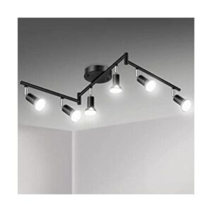 Unicozin LED 6 Light Track Lighting Kit Black 6 Way