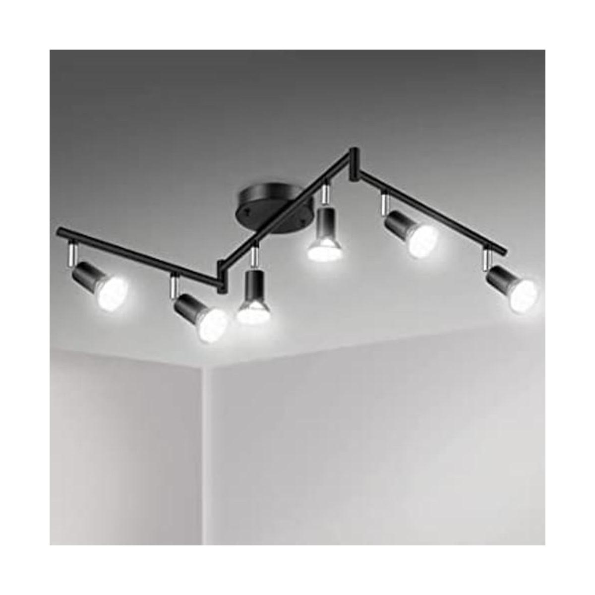 Unicozin LED 6 Light Track Lighting Kit Black 6 Way