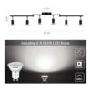 Unicozin LED 6 Light Track Lighting Kit Black 6 Way