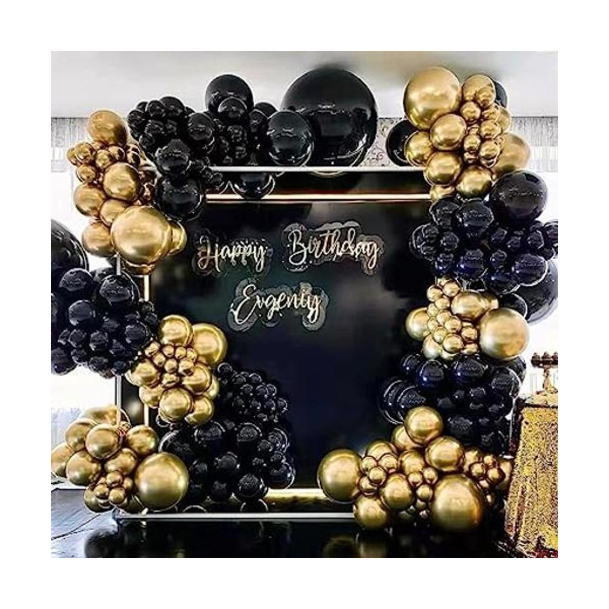 Kit de arco de guirnalda de globos negros y dorados 142