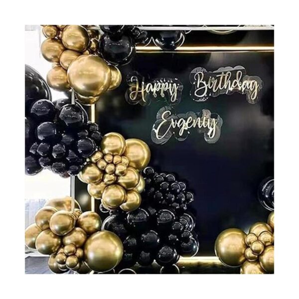 Kit de arco de guirnalda de globos negros y dorados 142
