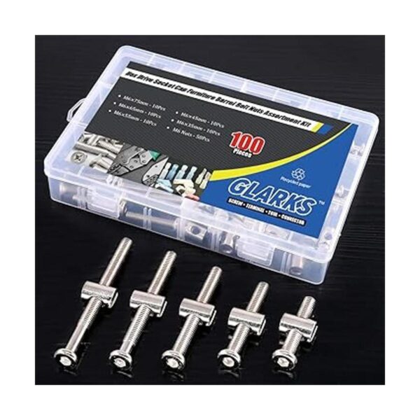 Glarks 100 piezas M6 x 354555652.953 in hexagonal kit