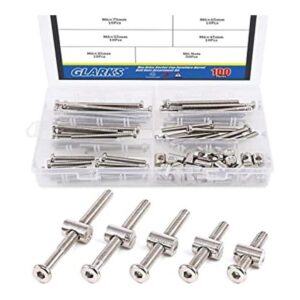 Glarks 100 piezas M6 x 354555652.953 in hexagonal kit