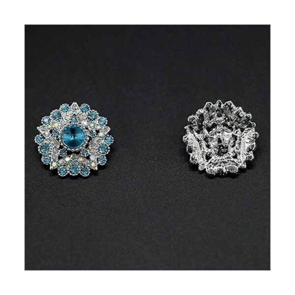 Rytenz 4 botones plateados con diamantes de imitación