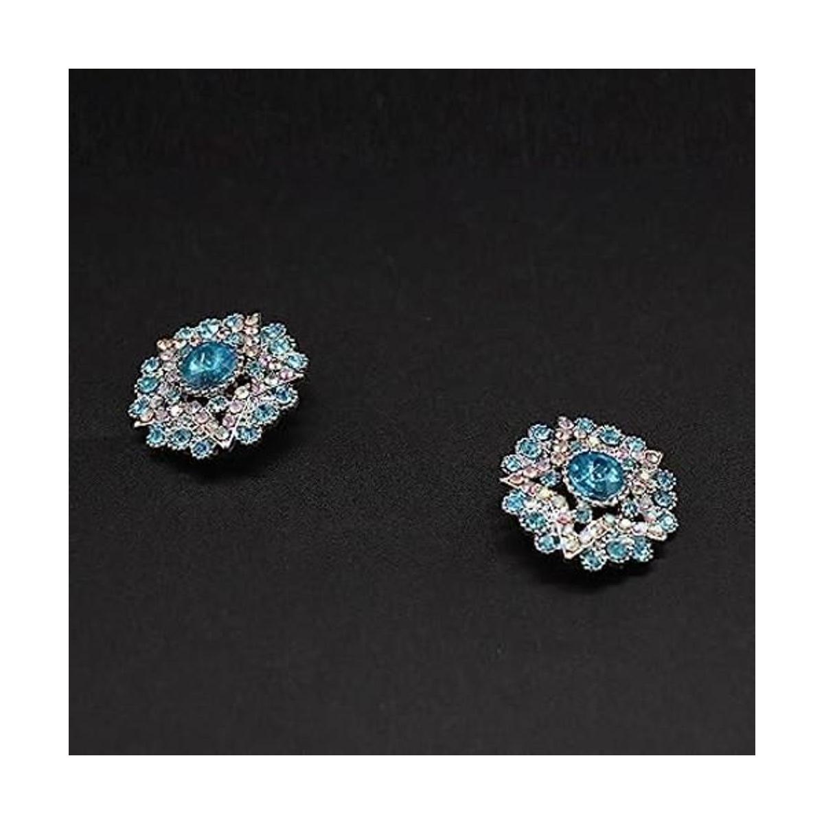 Rytenz 4 botones plateados con diamantes de imitación