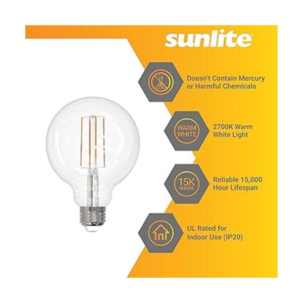 Sunlite 41697 Bombilla LED G30 Edison Globo 8.5 vatios