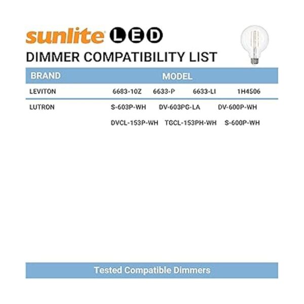 Sunlite 41697 Bombilla LED G30 Edison Globo 8.5 vatios