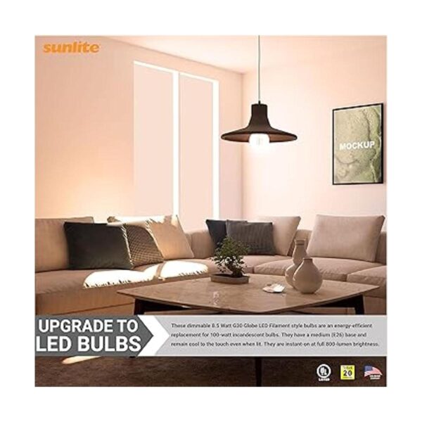 Sunlite 41697 Bombilla LED G30 Edison Globo 8.5 vatios