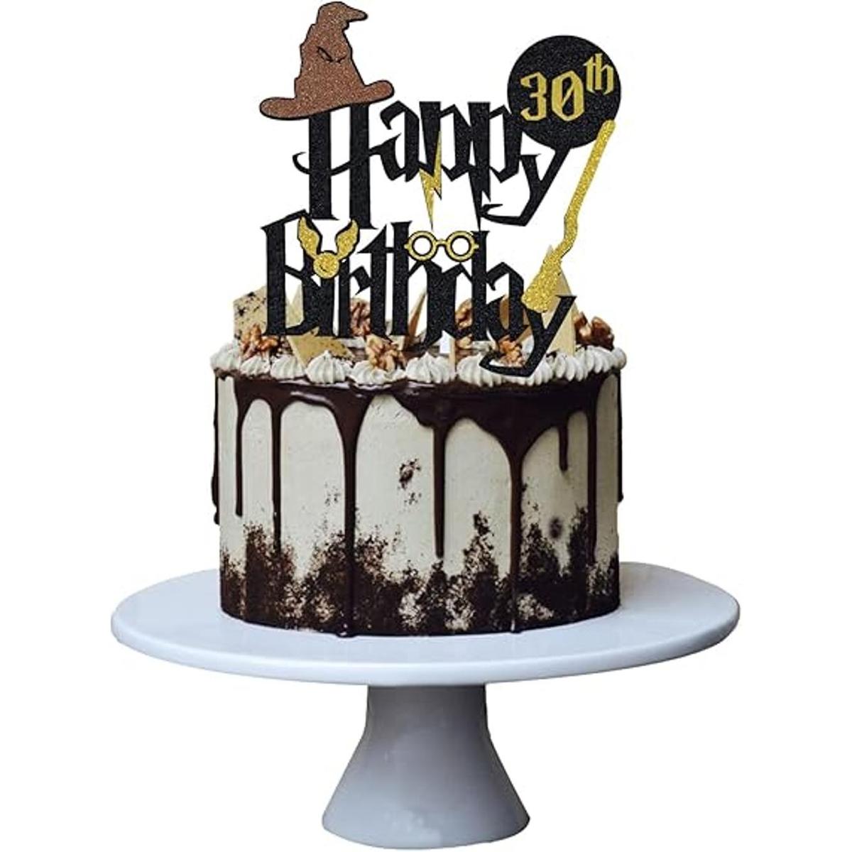 Decoración para tarta de 30 años de mago para niño y