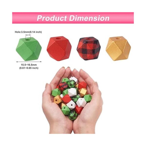 Beadthoven 120 cuentas de madera de Navidad de 0.630 in_3