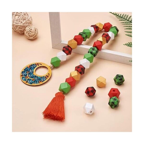 Beadthoven 120 cuentas de madera de Navidad de 0.630 in_6