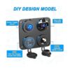 OUFFUN Panel de enchufe de cargador de 12 V 4 en 1 de_2